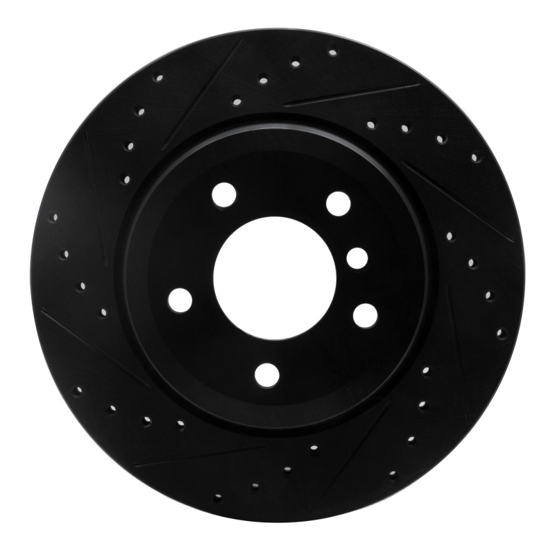 Picture of R1 08-13 BMW 135I Rear Left Drilled & Slotted Black Brake Rotor