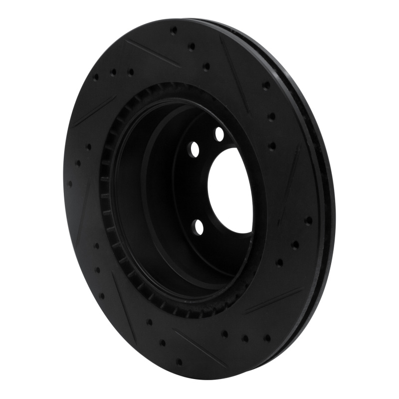 Picture of R1 08-13 BMW 128I Rear Left Drilled & Slotted Black Brake Rotor