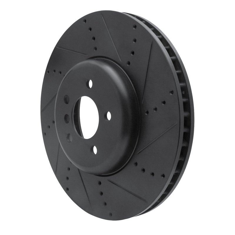 Picture of R1 09-17 BMW 550I GT Right Front Drilled & Slotted Black Brake Rotor