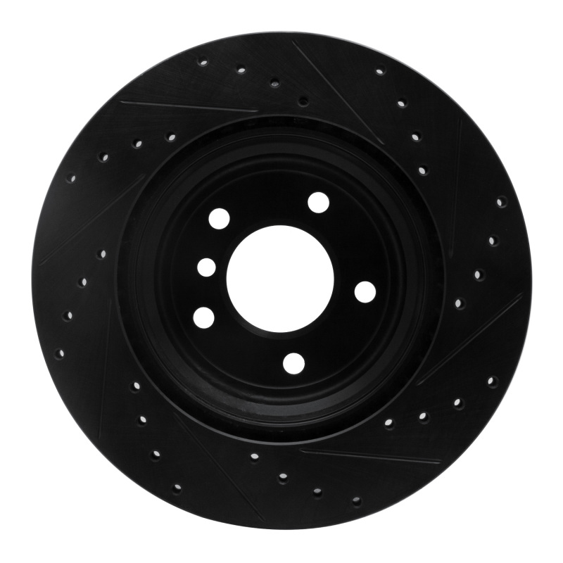 Picture of R1 08-13 BMW 135I Rear Left Drilled & Slotted Black Brake Rotor