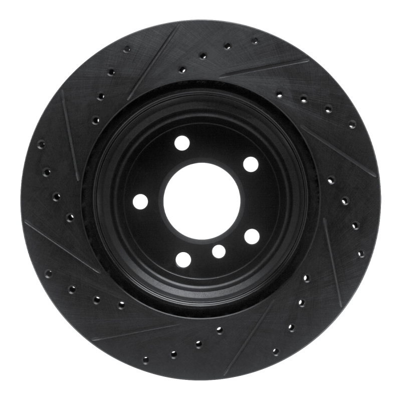 Picture of R1 08-13 BMW 135IS Rear Right Drilled & Slotted Black Brake Rotor