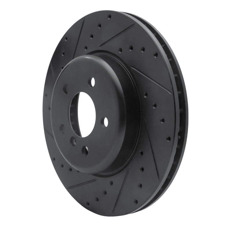 Picture of R1 11-19 BMW 640I Gran Coupe Front Left Drilled & Slotted Black Brake Rotor