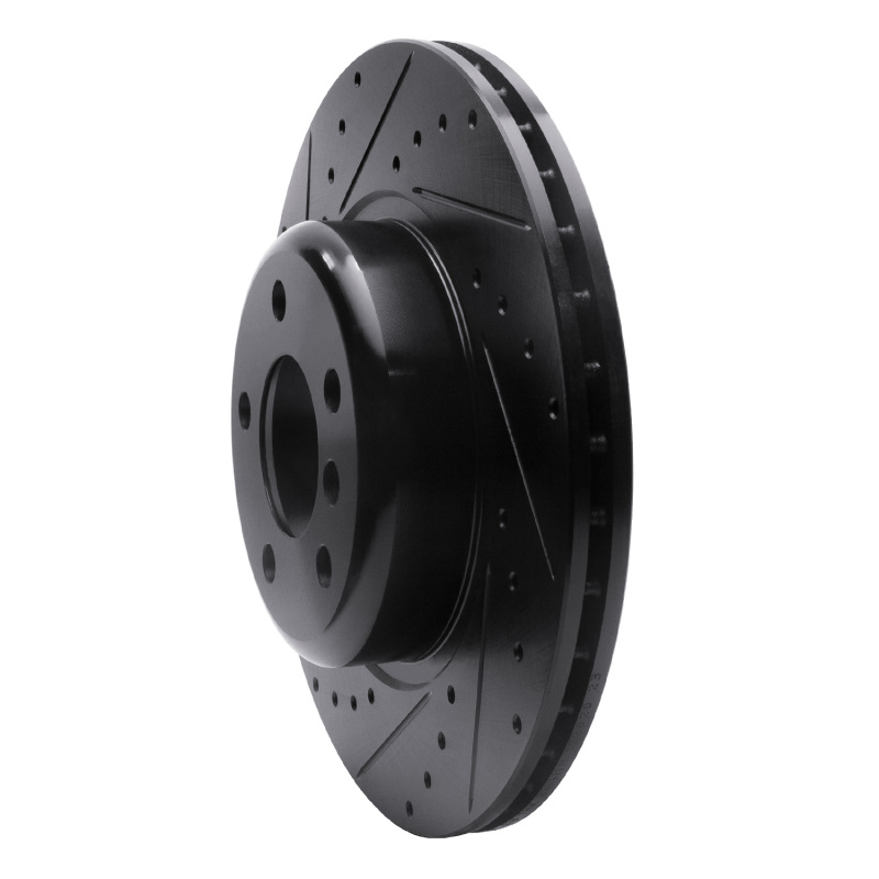 Picture of R1 11-16 BMW 528I xDrive Front Left Drilled & Slotted Black Brake Rotor