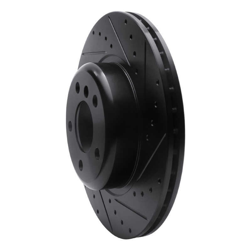 Picture of R1 11-16 BMW 528I xDrive Front Right Drilled & Slotted Black Brake Rotor