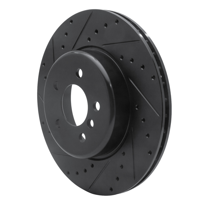 Picture of R1 10-19 BMW 535I GT Rear Left Drilled & Slotted Black Brake Rotor
