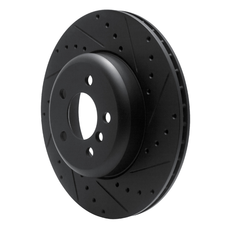 Picture of R1 10-19 BMW 535I GT xDrive Rear Right Drilled & Slotted Black Brake Rotor