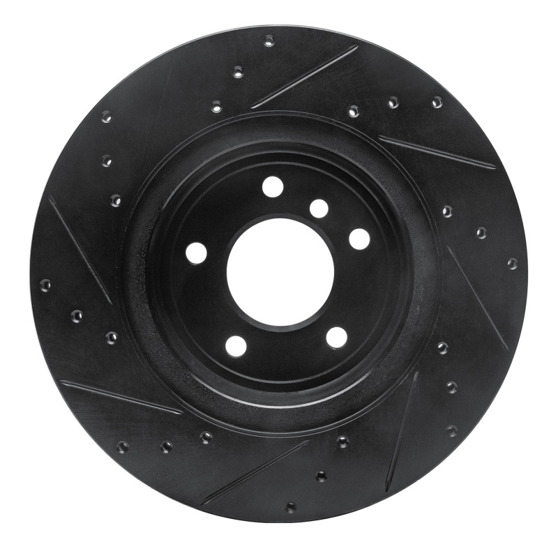 Picture of R1 11-16 BMW Z4 Rear Right Drilled & Slotted Black Brake Rotor