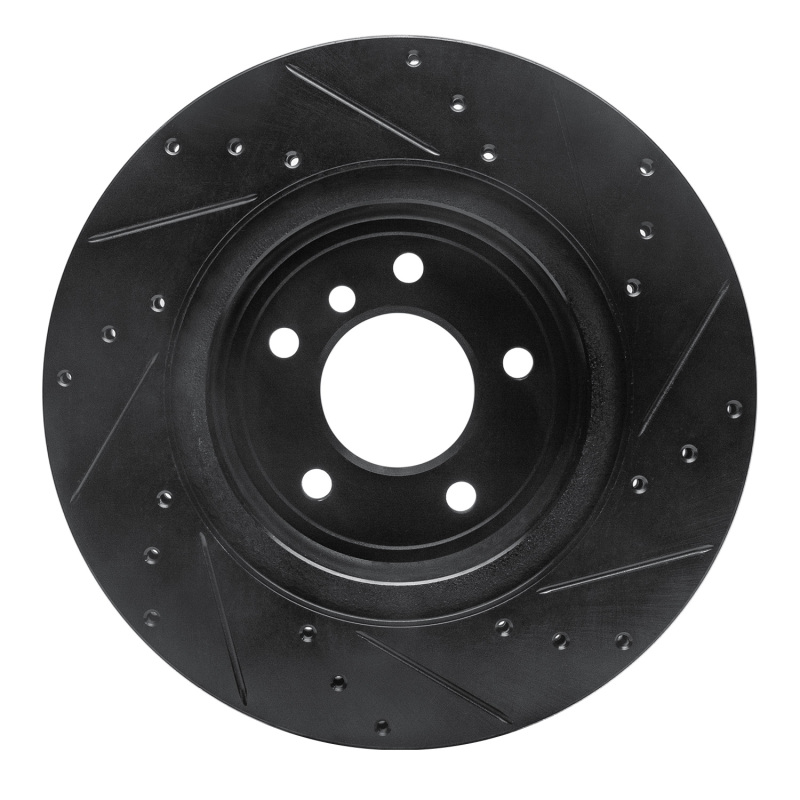 Picture of R1 11-16 BMW Z4 Rear Left Drilled & Slotted Black Brake Rotor