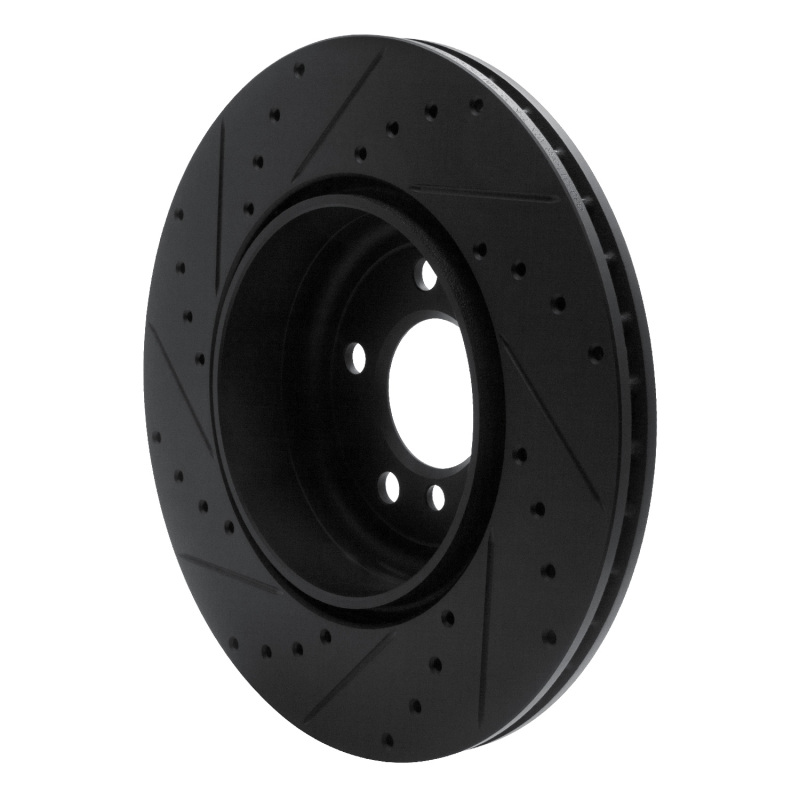 Picture of R1 10-19 BMW 535I GT xDrive Rear Right Drilled & Slotted Black Brake Rotor