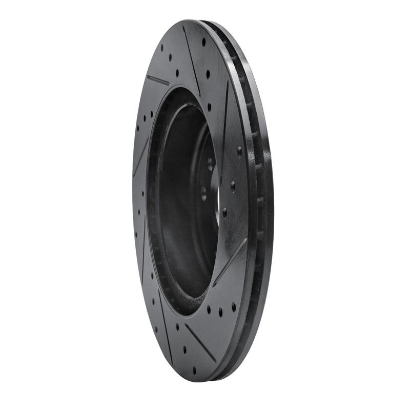 Picture of R1 11-16 BMW Z4 Rear Left Drilled & Slotted Black Brake Rotor