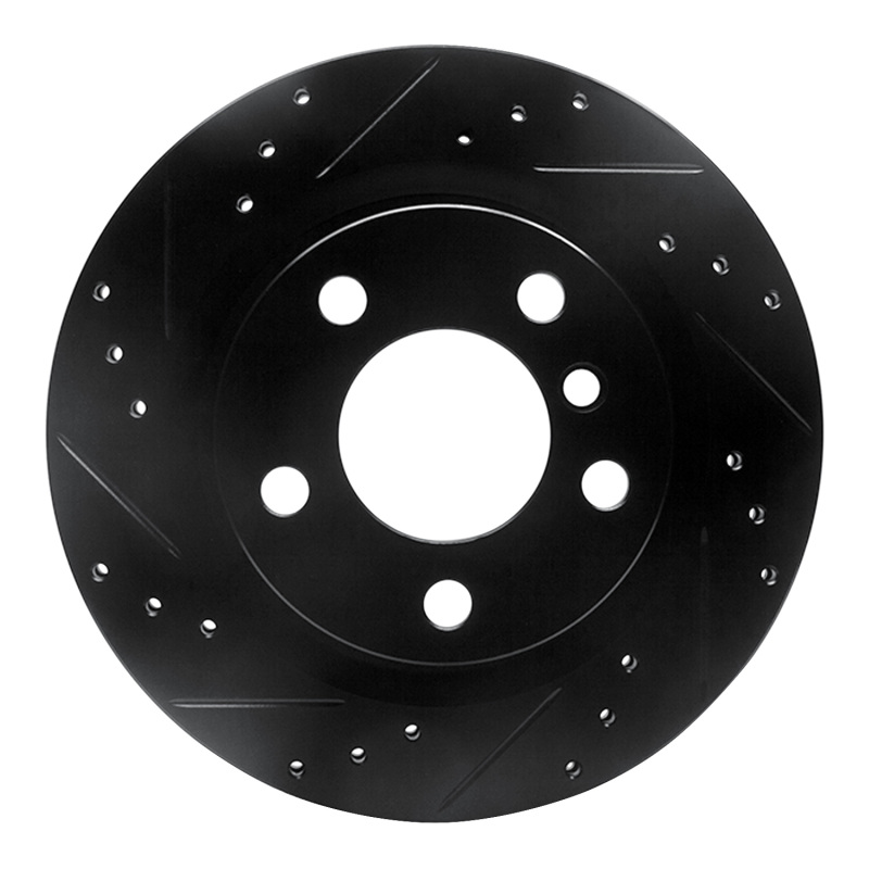 Picture of R1 06-21 BMW 228I xDrive Rear Left Drilled & Slotted Black Brake Rotor