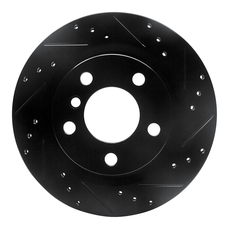 Picture of R1 06-21 BMW 320I (USA/Canada) Rear Right Drilled & Slotted Black Brake Rotor