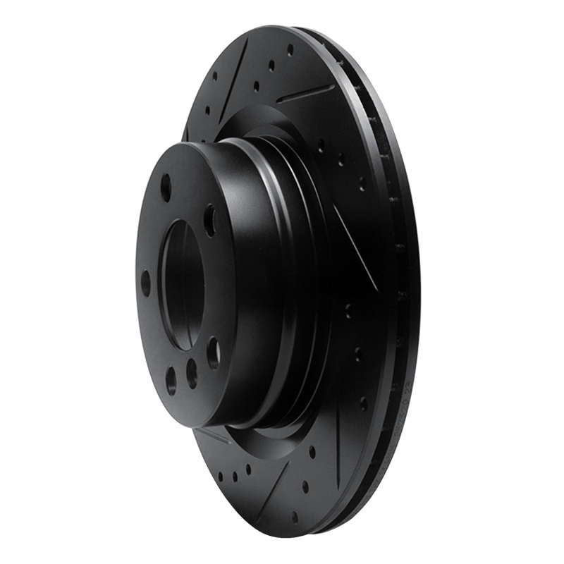 Picture of R1 06-21 BMW 228I xDrive Rear Left Drilled & Slotted Black Brake Rotor