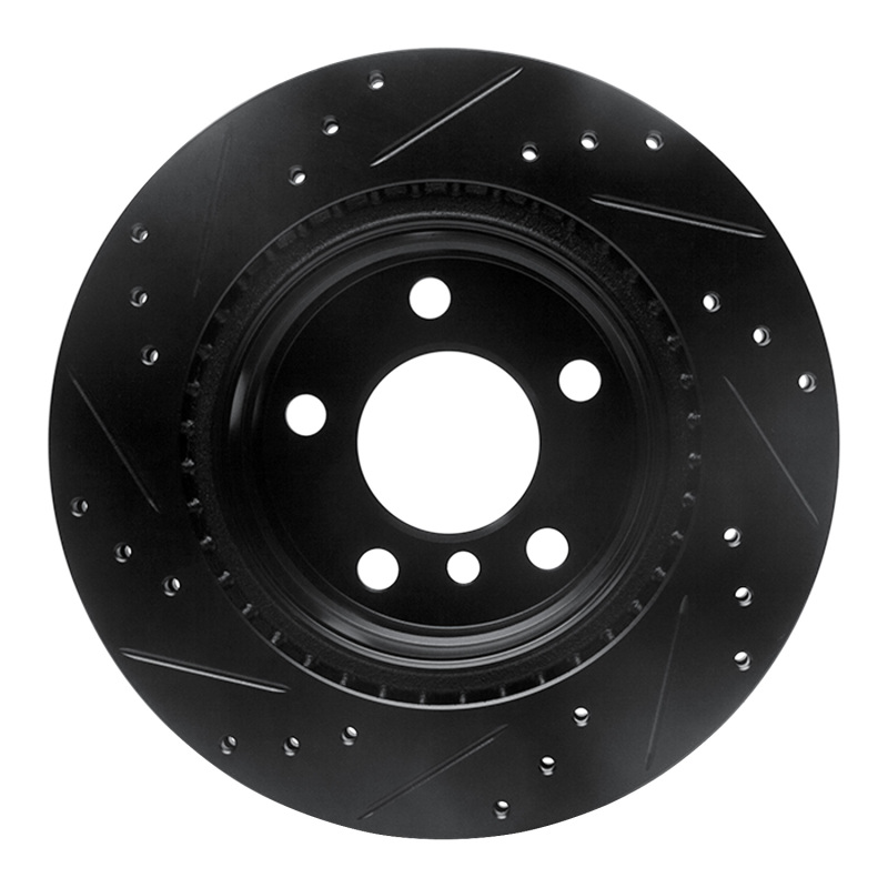 Picture of R1 06-21 BMW 320I (USA/Canada) Rear Right Drilled & Slotted Black Brake Rotor