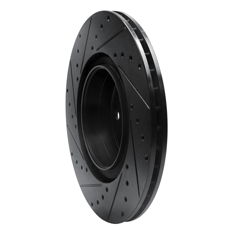 Picture of R1 12-20 BMW M240I Coupe & Convertible Rear Right Drilled & Slotted Black Brake Rotor
