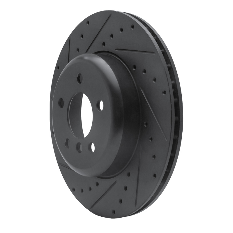 Picture of R1 13-21 BMW 330I xDrive Sedan Rear Left Drilled & Slotted Black Brake Rotor