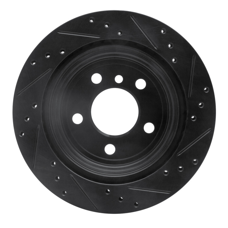 Picture of R1 06-20 BMW 328I Rear Left Drilled & Slotted Black Brake Rotor