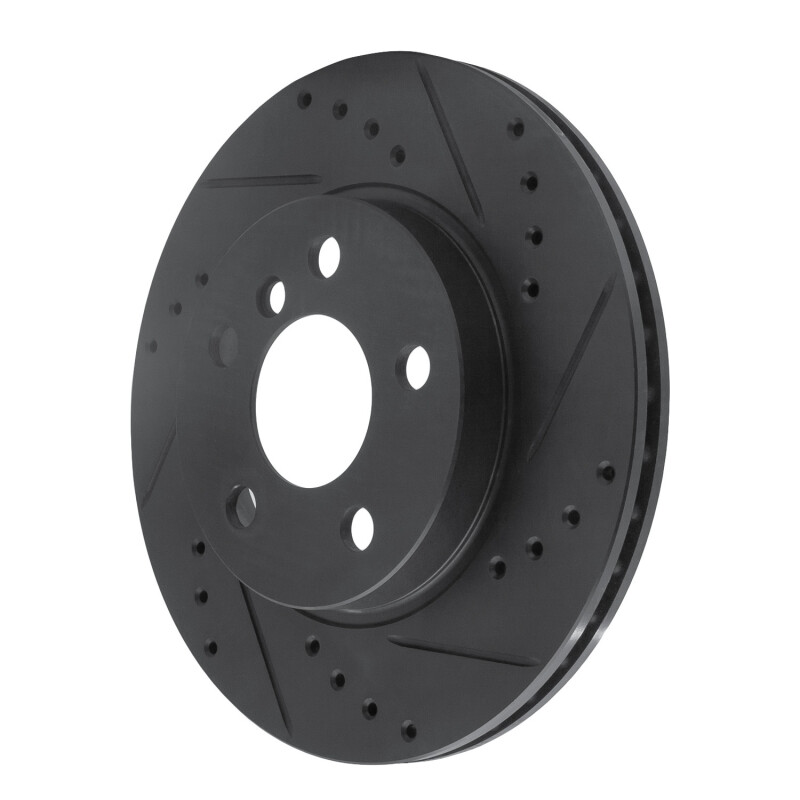 Picture of R1 14-21 BMW i3 Front Right Drilled & Slotted Black Brake Rotor