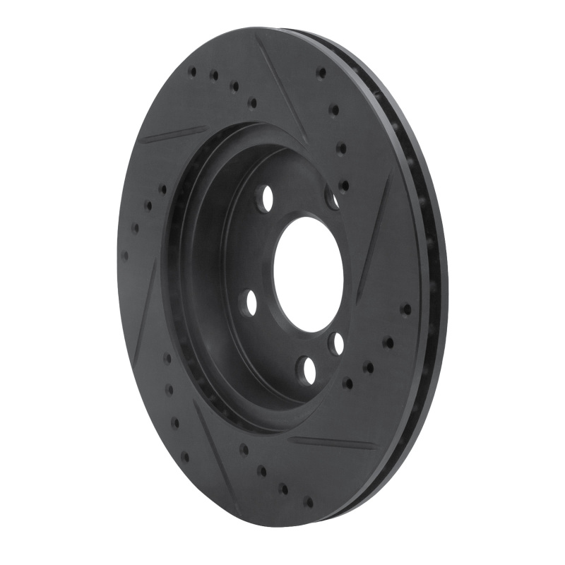 Picture of R1 14-21 BMW i3 Front Left Drilled & Slotted Black Brake Rotor