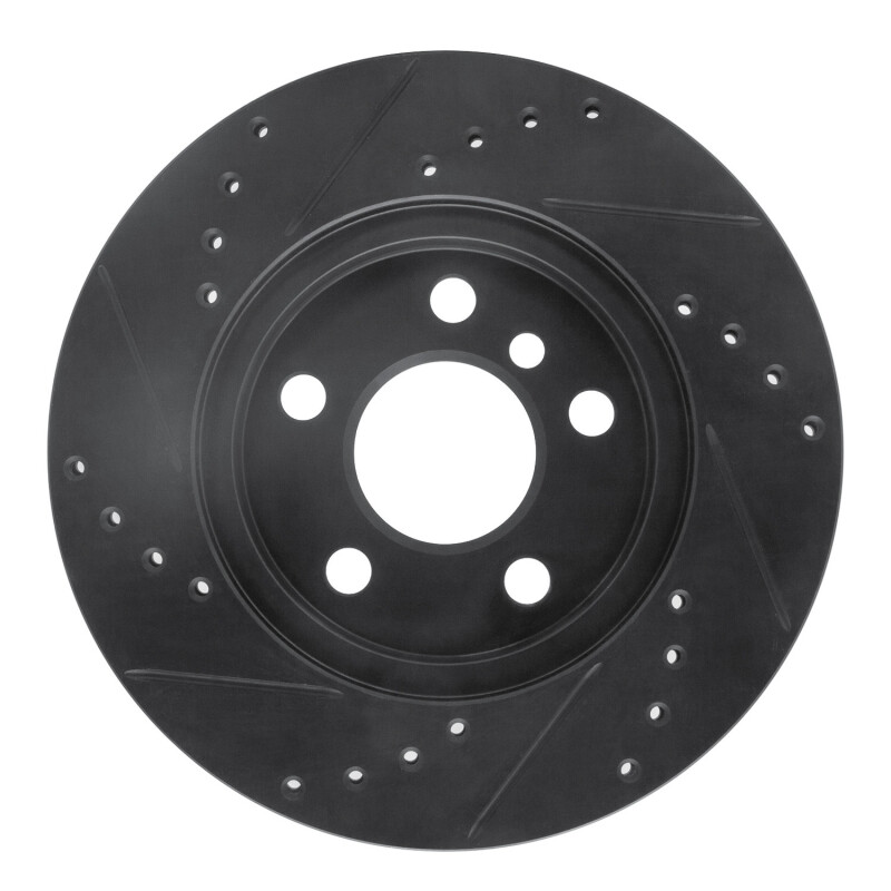 Picture of R1 14-21 BMW i3 Front Right Drilled & Slotted Black Brake Rotor