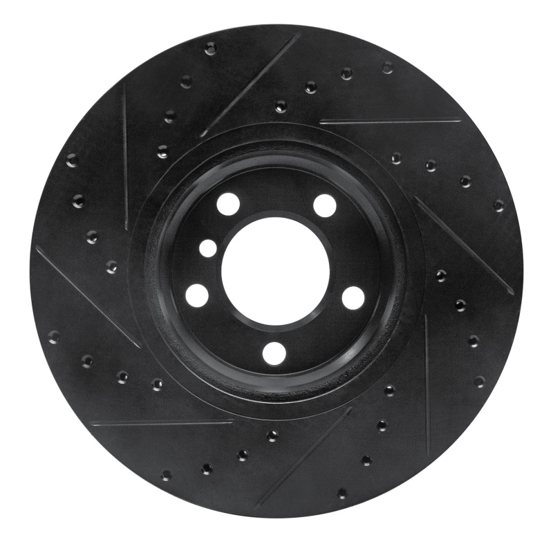 Picture of R1 12-18 BMW 228I Front Left Drilled & Slotted Black Brake Rotor