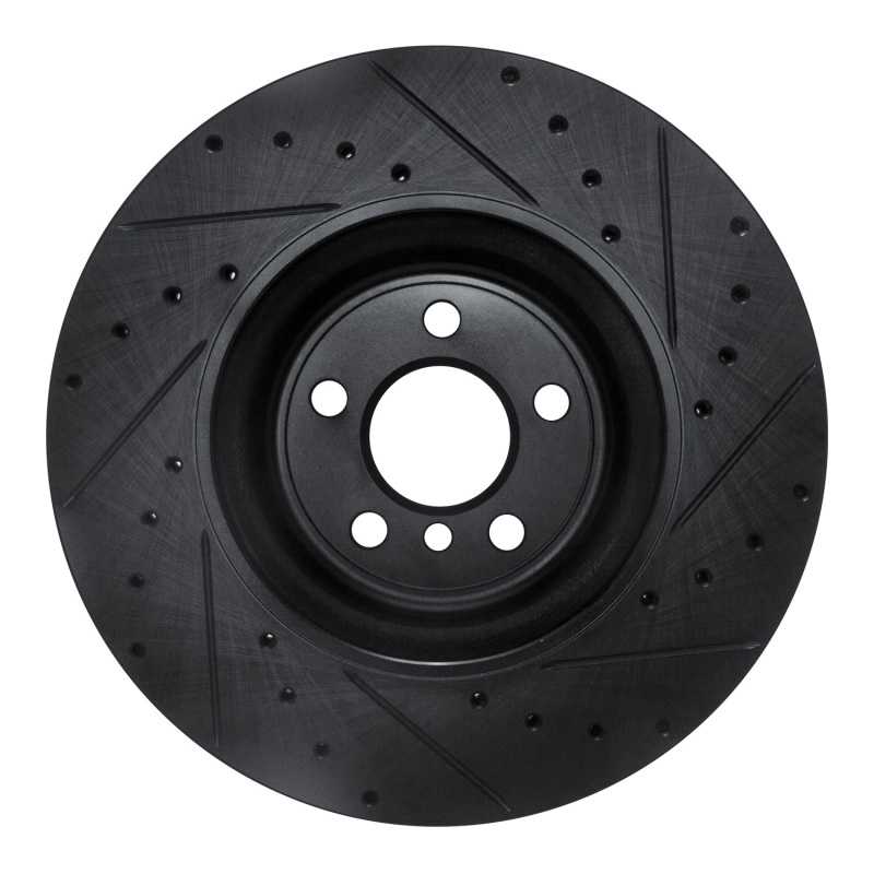 Picture of R1 16-25 BMW 430I Rear Left Drilled & Slotted Black Brake Rotor