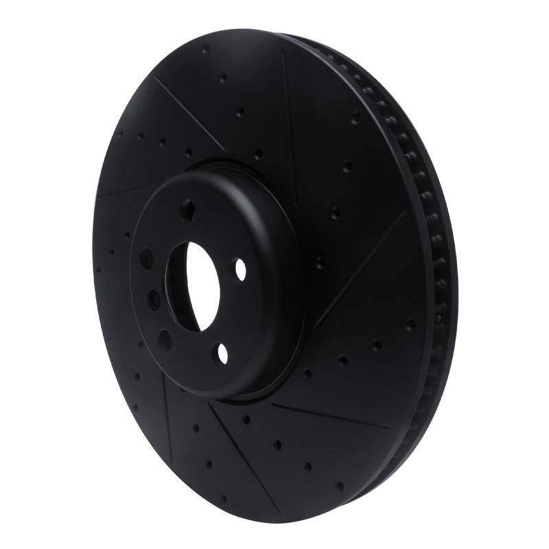 Picture of R1 16-25 BMW i7 Right Front Drilled & Slotted Black Brake Rotor