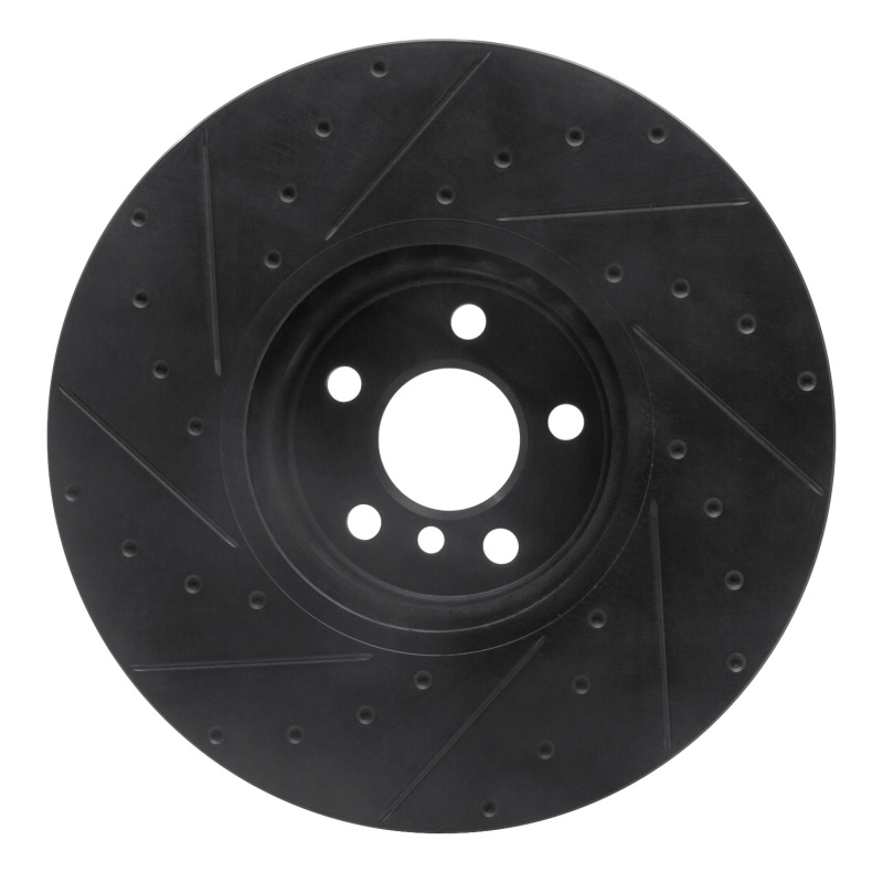 Picture of R1 16-25 BMW 230I xDrive Right Front Drilled & Slotted Black Brake Rotor