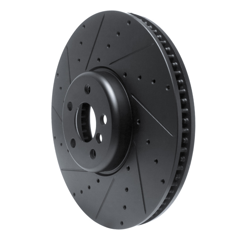 Picture of R1 16-25 BMW i5 Left Front Drilled & Slotted Black Brake Rotor
