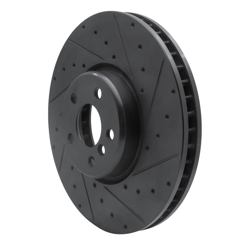 Picture of R1 16-25 BMW 230I xDrive Right Front Drilled & Slotted Black Brake Rotor