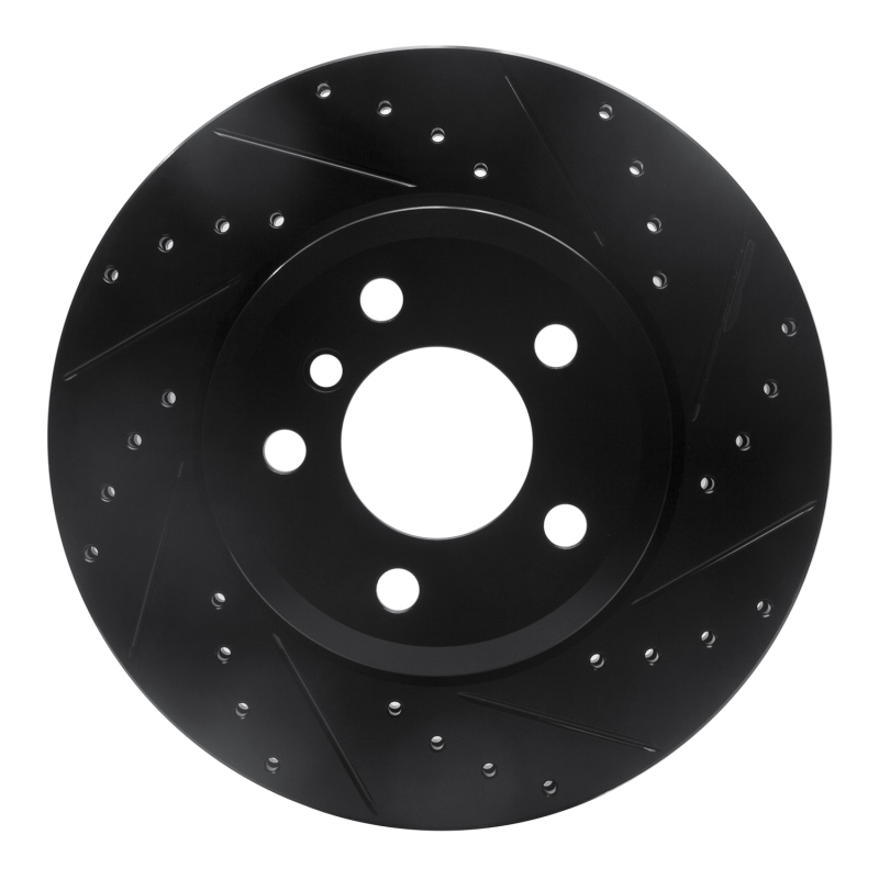 Picture of R1 04-10 BMW X3 Front Right Drilled & Slotted Black Brake Rotor