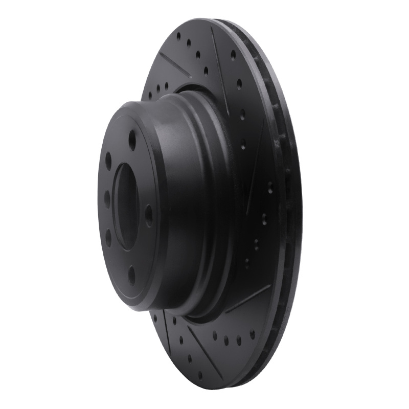 Picture of R1 02-06 BMW X5 Rear Right Drilled & Slotted Black Brake Rotor