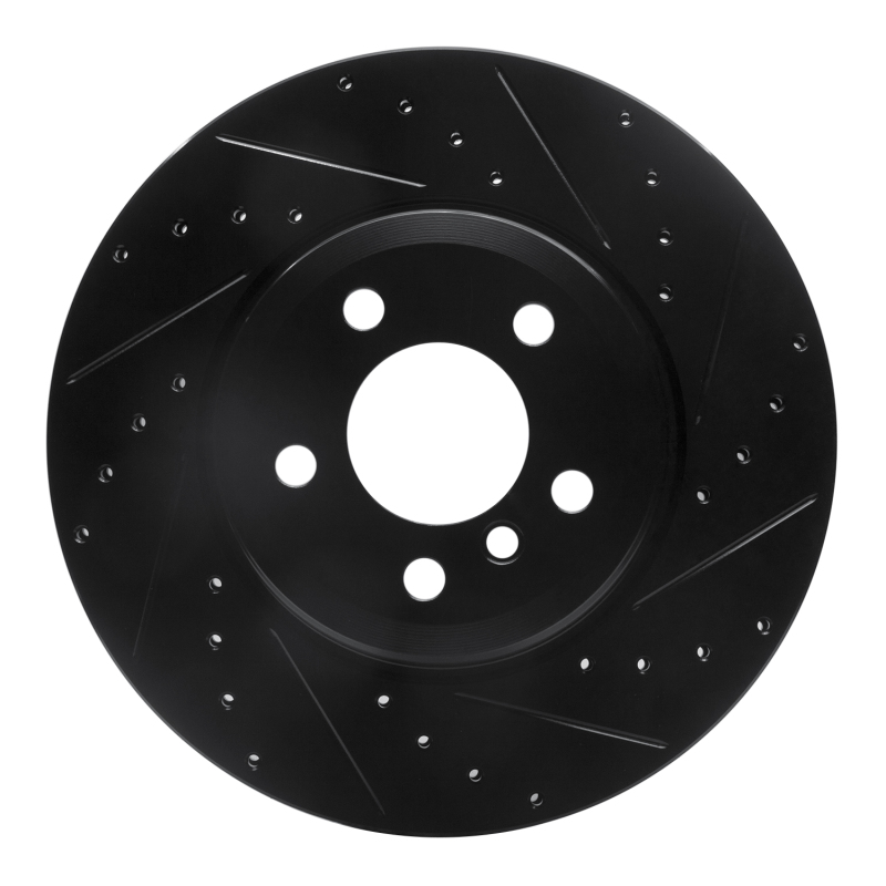 Picture of R1 07-19 BMW X6 Rear Right Drilled & Slotted Black Brake Rotor