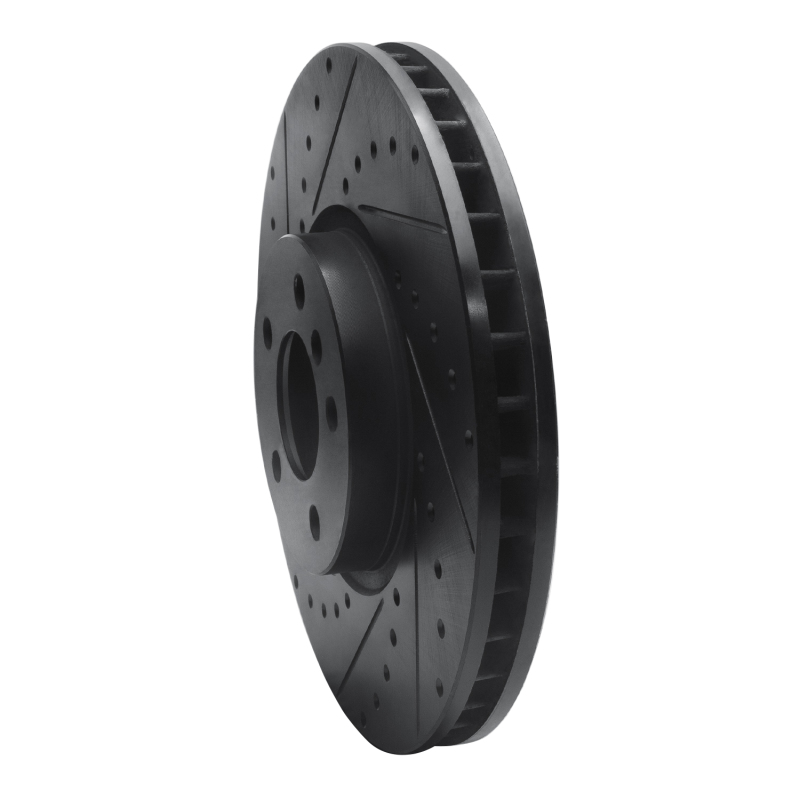 Picture of R1 02-06 BMW X5 Front Left Drilled & Slotted Black Brake Rotor