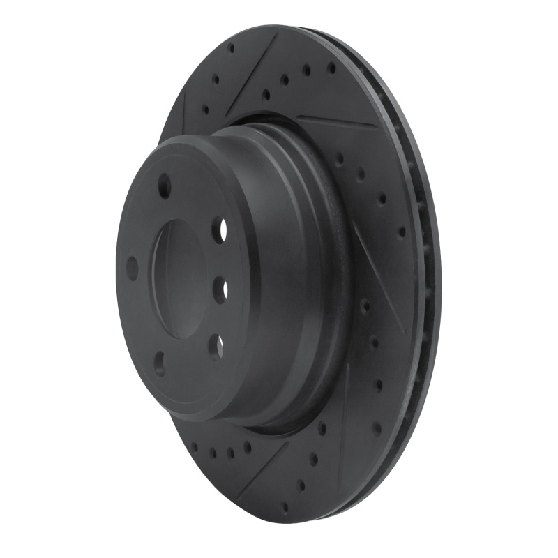 Picture of R1 02-06 BMW X5 Rear Left Drilled & Slotted Black Brake Rotor