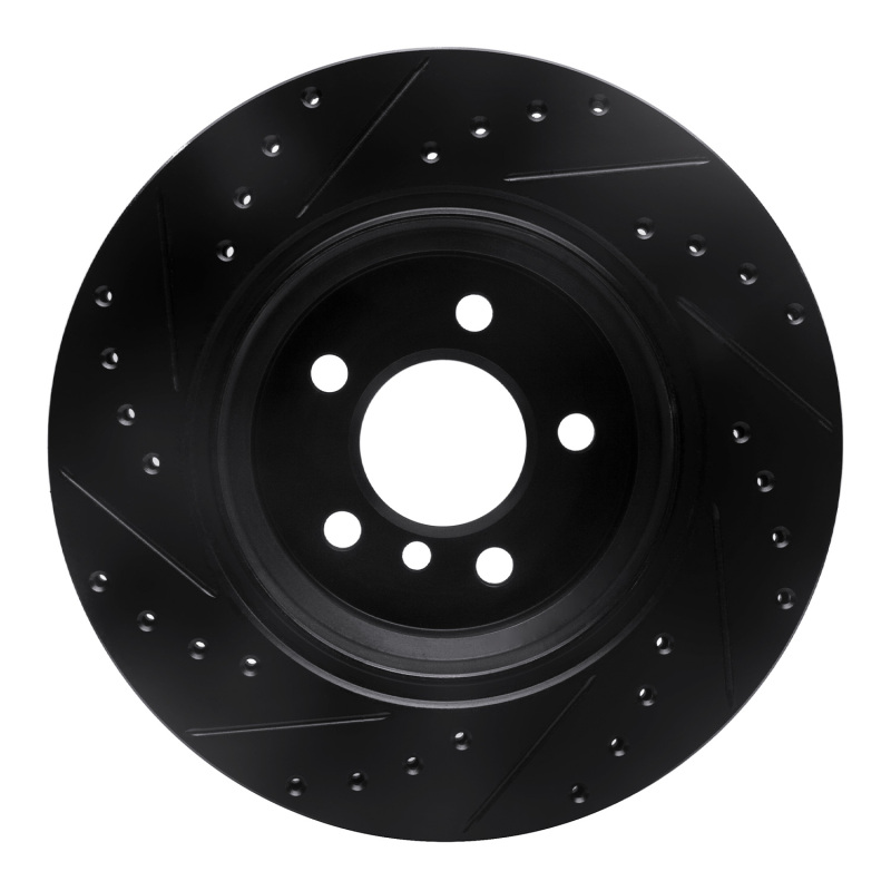 Picture of R1 02-06 BMW X5 Rear Right Drilled & Slotted Black Brake Rotor