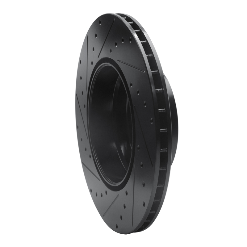 Picture of R1 07-19 BMW X6 Rear Right Drilled & Slotted Black Brake Rotor