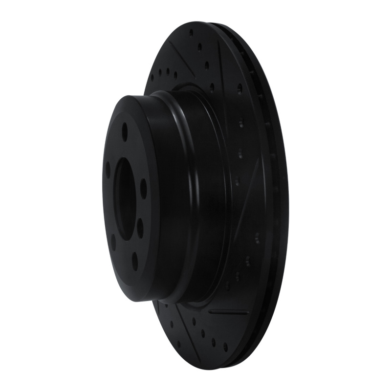 Picture of R1 07-19 BMW X5 Rear Right Drilled & Slotted Black Brake Rotor
