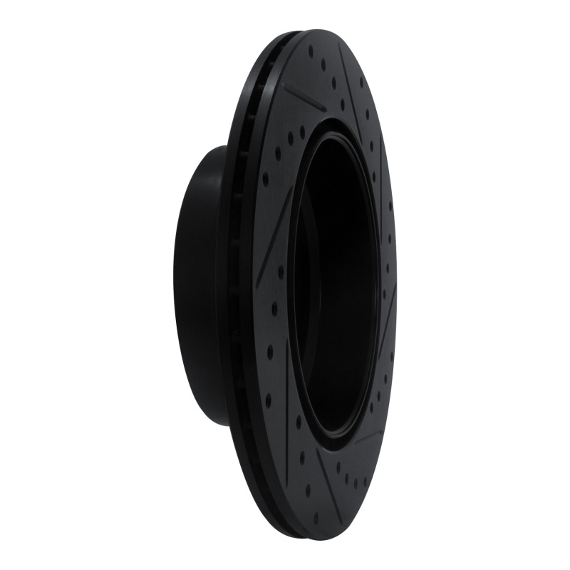 Picture of R1 07-19 BMW X5 Rear Right Drilled & Slotted Black Brake Rotor