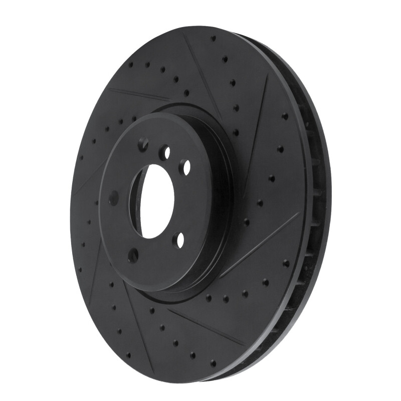 Picture of R1 08-19 BMW X5 Front Right Drilled & Slotted Black Brake Rotor