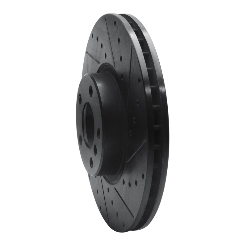 Picture of R1 07-18 BMW X6 Front Right Drilled & Slotted Black Brake Rotor