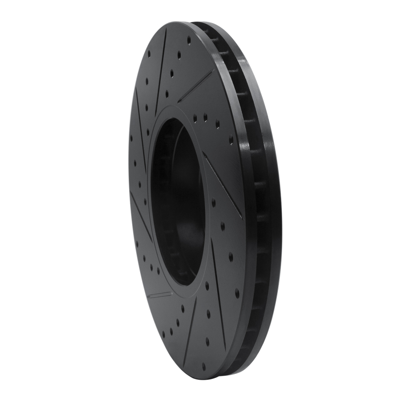 Picture of R1 07-19 BMW X6 Front Right Drilled & Slotted Black Brake Rotor