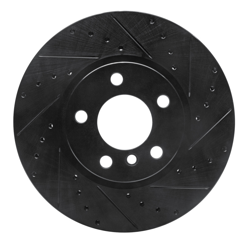 Picture of R1 11-18 BMW X4 Front Right Drilled & Slotted Black Brake Rotor