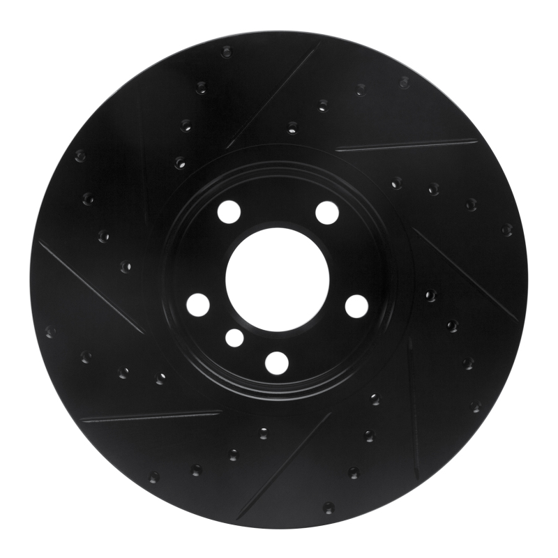 Picture of R1 07-19 BMW X6 Front Right Drilled & Slotted Black Brake Rotor