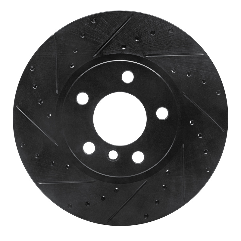 Picture of R1 11-18 BMW X4 Front Left Drilled & Slotted Black Brake Rotor