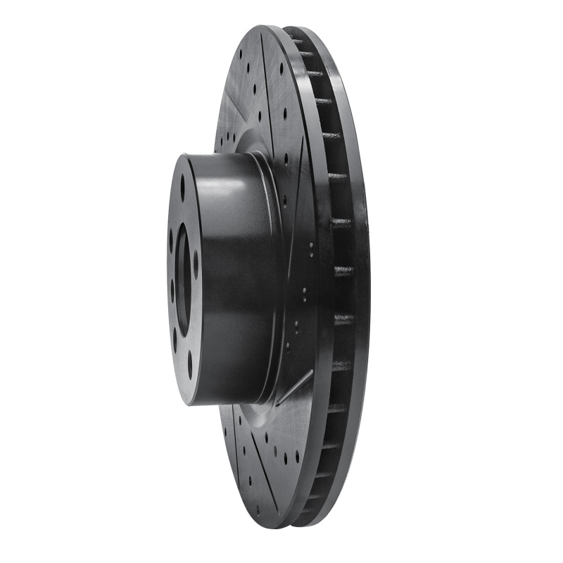 Picture of R1 11-18 BMW X4 Front Right Drilled & Slotted Black Brake Rotor
