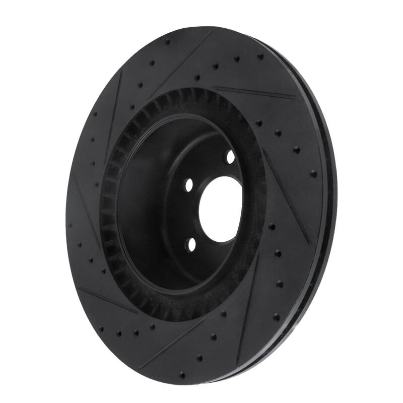 Picture of R1 10-14 BMW X6 Rear Right Drilled & Slotted Black Brake Rotor