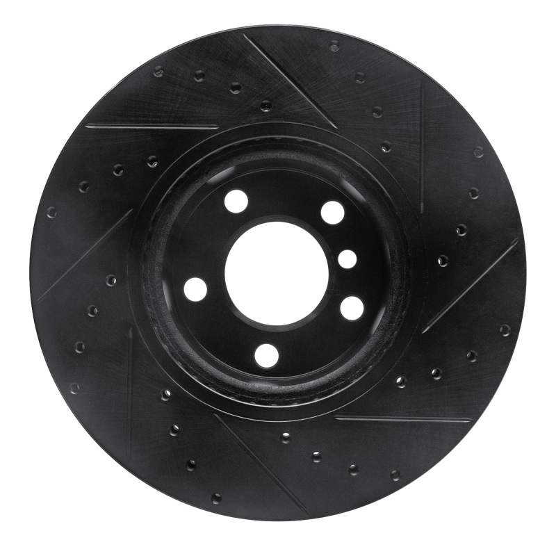 Picture of R1 11-18 BMW X4 Front Left Drilled & Slotted Black Brake Rotor