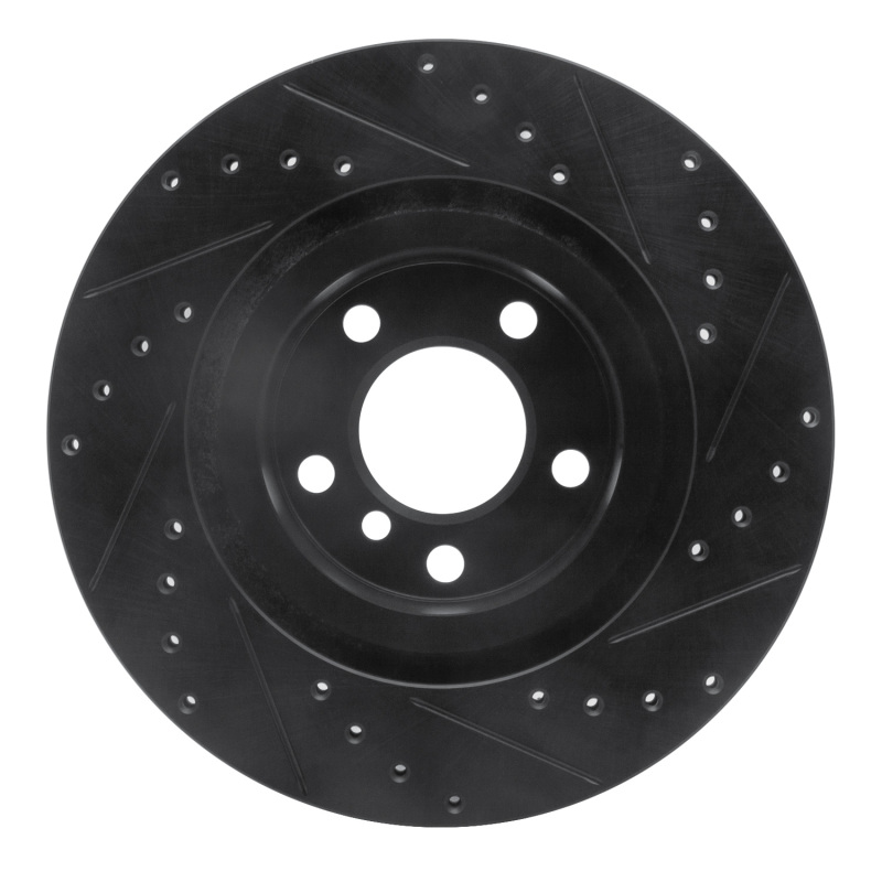 Picture of R1 11-18 BMW X4 Rear Left Drilled & Slotted Black Brake Rotor