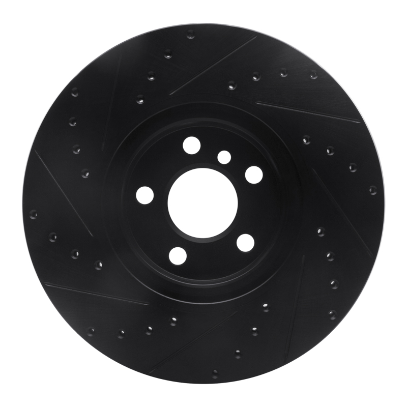 Picture of R1 15-25 BMW 228I xDrive Gran Coupe Front Right Drilled & Slotted Black Brake Rotor